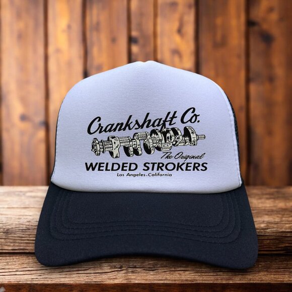 Crankshaft Welded Strokes Mens Trucker Hat Olive Snapback Los Angeles Ball Cap - Picture 1 of 4